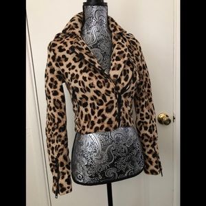 H&M Leopard Moto Style Crop Jacket | NWT